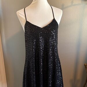 Pearl by Georgina Chapman Black Sequin Mini Dress